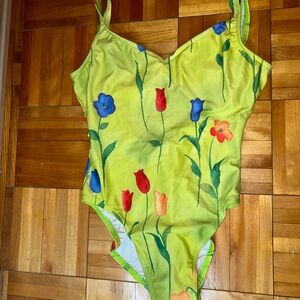 Floral Yellow Swimsuit